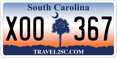 SC license plate XOO367