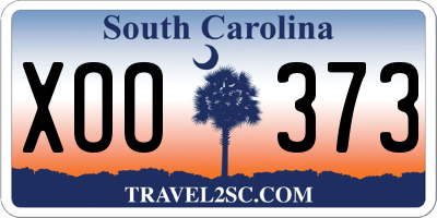 SC license plate XOO373