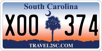 SC license plate XOO374