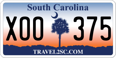 SC license plate XOO375