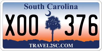 SC license plate XOO376