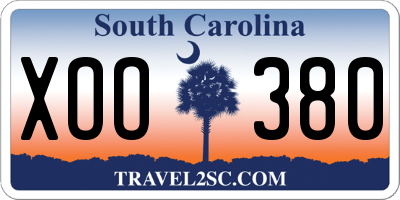 SC license plate XOO380
