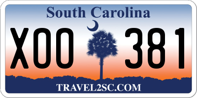 SC license plate XOO381