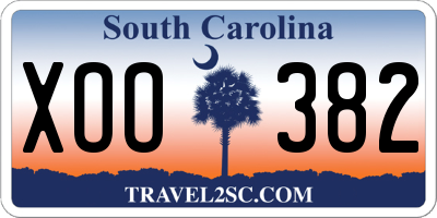 SC license plate XOO382