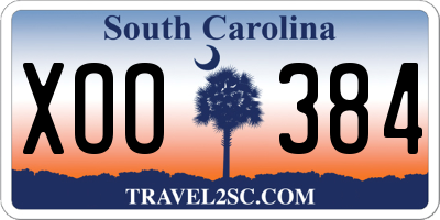 SC license plate XOO384