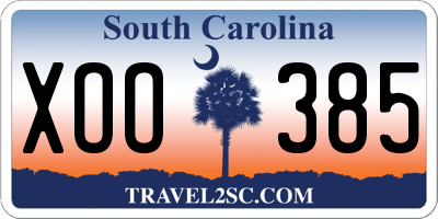 SC license plate XOO385
