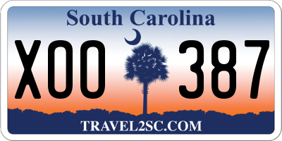 SC license plate XOO387