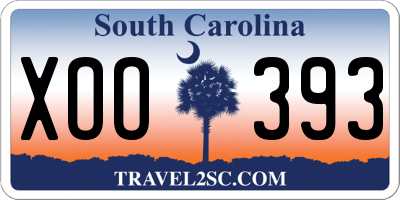 SC license plate XOO393