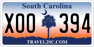 SC license plate XOO394