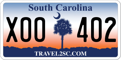 SC license plate XOO402