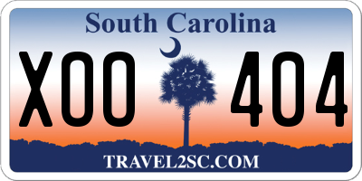 SC license plate XOO404