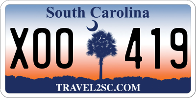 SC license plate XOO419