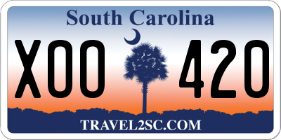 SC license plate XOO420