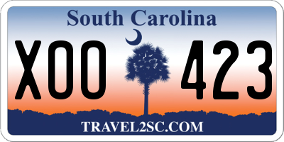SC license plate XOO423