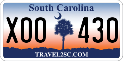 SC license plate XOO430