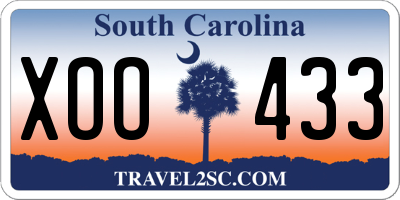 SC license plate XOO433