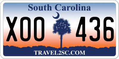 SC license plate XOO436