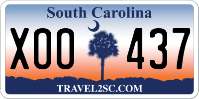 SC license plate XOO437