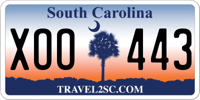 SC license plate XOO443