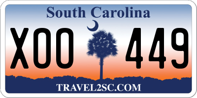 SC license plate XOO449