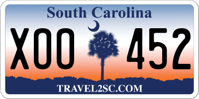 SC license plate XOO452