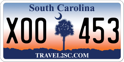 SC license plate XOO453