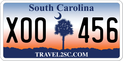 SC license plate XOO456