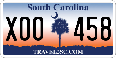 SC license plate XOO458
