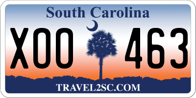 SC license plate XOO463