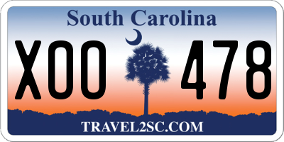 SC license plate XOO478