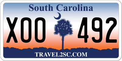 SC license plate XOO492