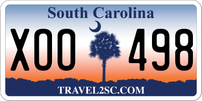 SC license plate XOO498