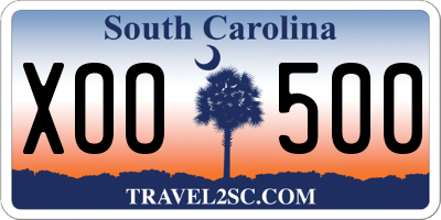 SC license plate XOO500