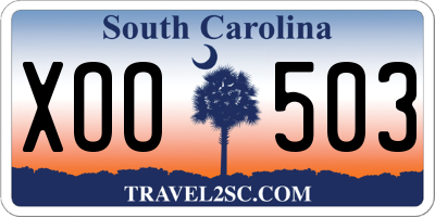 SC license plate XOO503