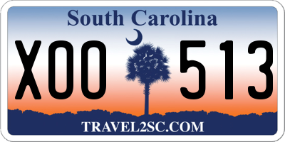 SC license plate XOO513