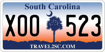 SC license plate XOO523