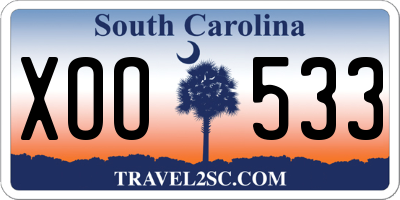SC license plate XOO533