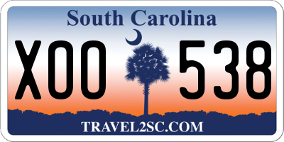SC license plate XOO538