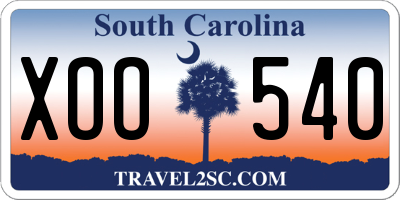 SC license plate XOO540