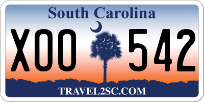 SC license plate XOO542