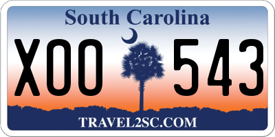 SC license plate XOO543