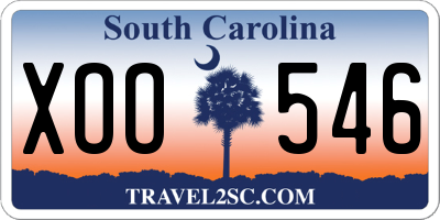 SC license plate XOO546