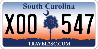 SC license plate XOO547