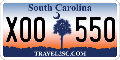 SC license plate XOO550