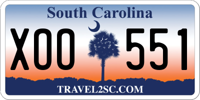 SC license plate XOO551