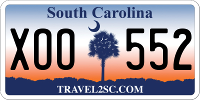 SC license plate XOO552