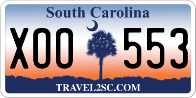 SC license plate XOO553