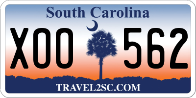 SC license plate XOO562