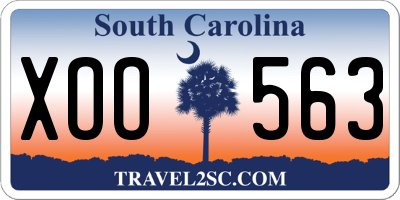 SC license plate XOO563