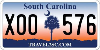 SC license plate XOO576